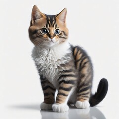 Fototapeta na wymiar Cute Kitten in white background