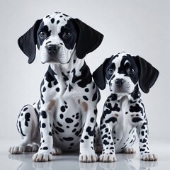 Two dalmatian puppies