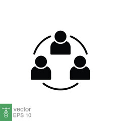 Collaboration icon. Simple solid style. Communication, partnership, group, team, business concept. Black silhouette, glyph symbol. Vector symbol illustration isolated on white background. EPS 10.