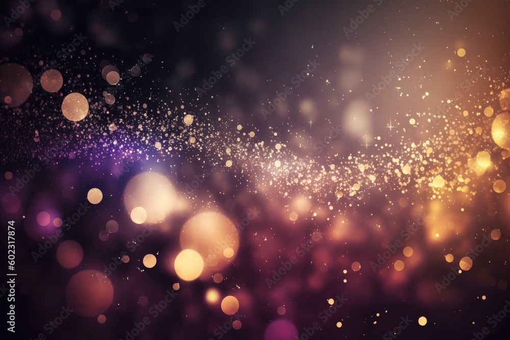 Poster abstract background with bokeh defocused lights and stars
