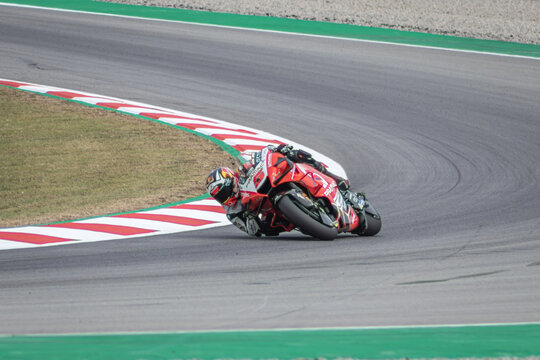 MONTMELLO, SPAIN-JUNE 4, 2021: Johann Zarco on his #5 Ducati Desmosedici GP 2020 (Team: Pramac Racing), 2021 MotoGP World Championship