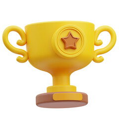 Trophy Online Education 3D Illustration