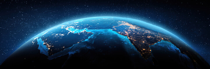 Fototapeta premium Middle East and India from space