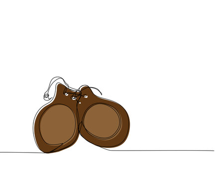 brown castanets continuous line drawing clip art preview