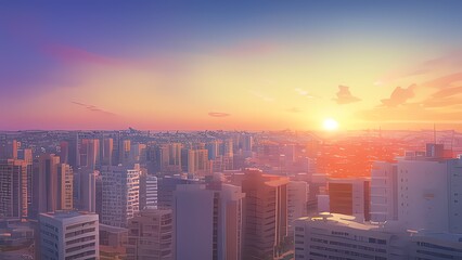 Obraz premium View of town,view of city,buildings,generative Ai,
