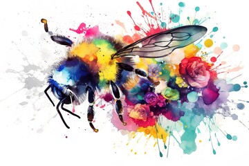 Abstract butterfly with colorful ornament on grunge background. Toned.