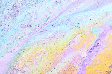 Multicolored creative abstract background. Lilac alcohol ink. Waves, stains, spots and strokes of paint, marble texture