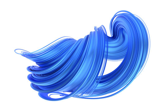 Futuristic blue shape, 3d render