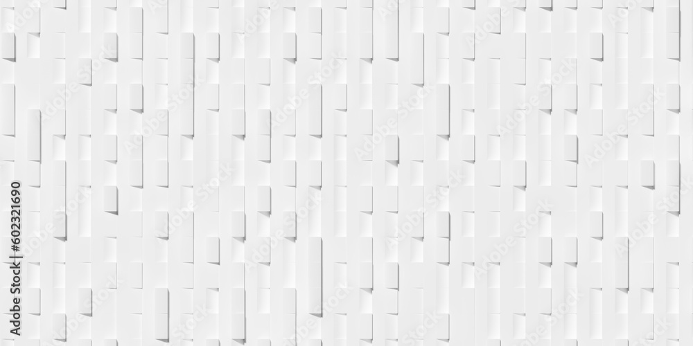 Poster random shifted inset and offset white small rectangle cubes geometrical background wallpaper banner 