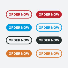 order now button for web design,online shopping web banners. Modern collection for web site. Order now icon,order now promotion.Vector illustration.