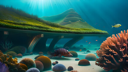 The Coral Reef A Thriving Hub of Colorful Creatures and Essential Ecosystem Roles Create With Generative AI Technology