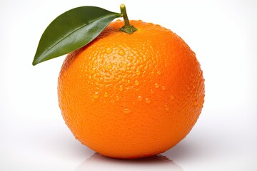 Fresh Orange Fruit Isolated on White Background, Closeup Shot. Generative AI illustrations.