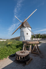 Ile d’Oléron (Charente-Maritime, France). Le moulin de La Brée les Bains, le plus vieux de l'île d'Oléron - 602322295