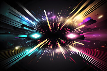 Obraz na płótnie Canvas Technology Cyberspace Neon Background, Abstract Digital background