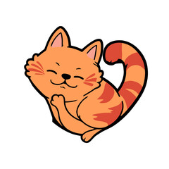Cute Cartoon Cat Posing