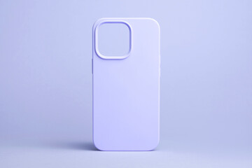 purple very peri phone case for iPhone 14 pro max, phone cover mock up in monochrome colours isolated