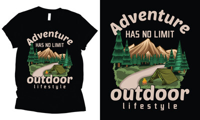 adventure has no limit outdoor lifestyle, adventure outdoor t-shirt design. 