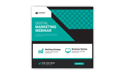 Obraz premium Digital marketing social media post design. Social media post banner design. webinar template design. Instagram post template