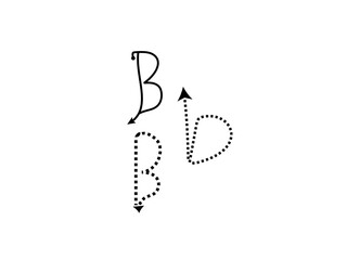 Modern creative letters B from arrows brush letter  vector graphics.