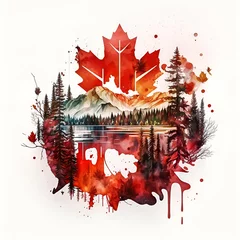 Fotobehang Canada concept. Illustration. Ai generation. © SuperGlück
