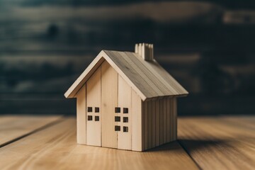 illustration, small wooden house, ai generative