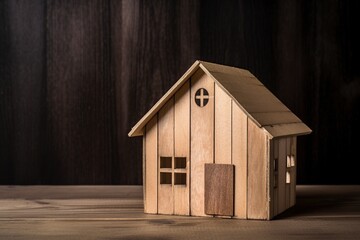 Obraz na płótnie Canvas illustration, small wooden house, ai generative