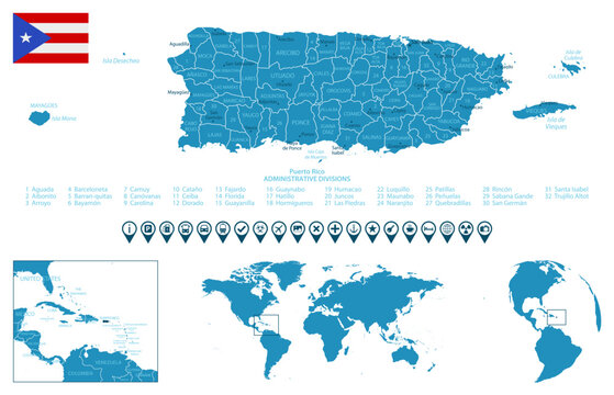 Puerto Rico Map Vector Bilder – Durchsuchen 1,657 Archivfotos ...
