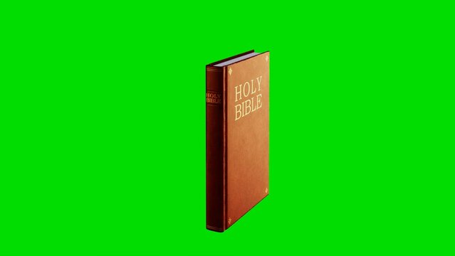 3D model bible on green screen rotating 360 degrees