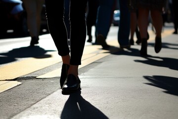 Naklejka premium illustration, walking through the streets of the city, generative ai