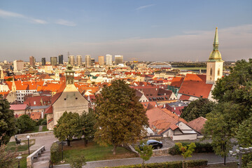 Obraz premium Aerial view of the old town in Bratislava, Slovakia