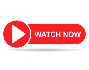 Watch now shadow icon, website online button player symbol, play video vector illustration