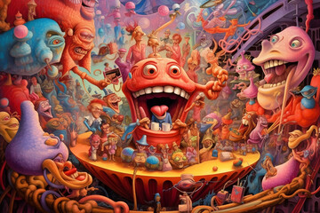 Fototapeta premium International Joke Day concept. DMT art