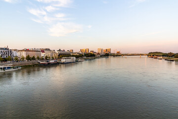 Naklejka premium Danube river in Bratislava, Slovakia