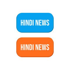 Hindi News Reports Indian Language Icon Button Label Design Vector