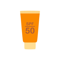 cartoon sunscreen or lotion isolated on white background