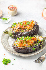 Baked aubergine or eggplant