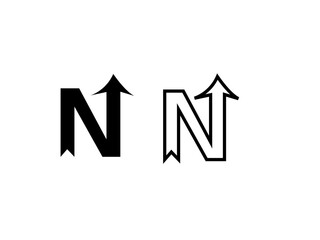Arrow letter N logo icon design vector. Icon logo element vector. N Letter and Arrow Logo Business Template Vector Icon. Stock Vector