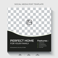 Perfect home real estate instagram post template