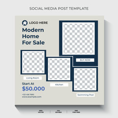 Real estate house property social media posts or square social media sale banner template