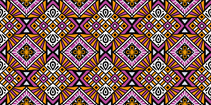 Ethnic Native Abstract Background cute Pink Purple geometric tribal folk Motif Arabic oriental native pattern traditional design carpet wallpaper clothing fabric wrapping print batik folk vector
