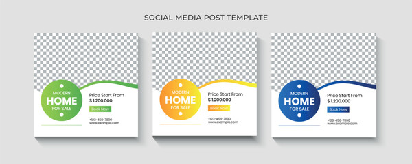 Real estate house social media post template