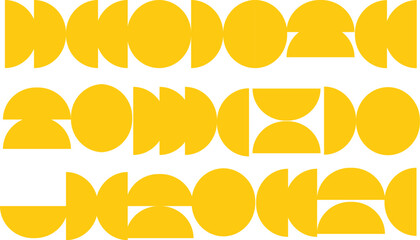 Trendy Bauhaus geometric pattern, vector background. Multicolored geometry abstract print design with rectangles, squares and circles. Op art, neo geometry. 