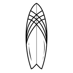 Surfboard Black doodle. - 602341611