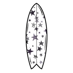 Surfboard Black doodle.