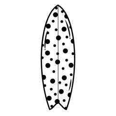 Surfboard Black doodle.