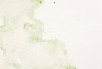 Watercolor texture. Abstract green  Painting background. Template