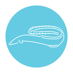 Deep-sea eel color line illustration. Ocean fishes