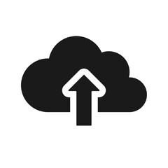 Cloud upload icon. Upload cloud arrow. shape style icon. Upload cloud computing. filled vector sign. Upload symbol.