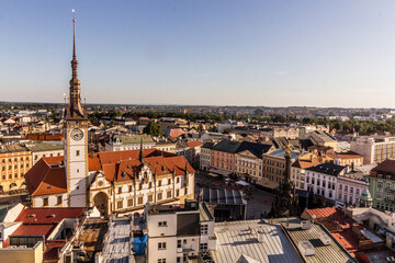 Skyline of the Old town in Olomouc with its Town Hall, Czech Republic. - obrazy, fototapety, plakaty