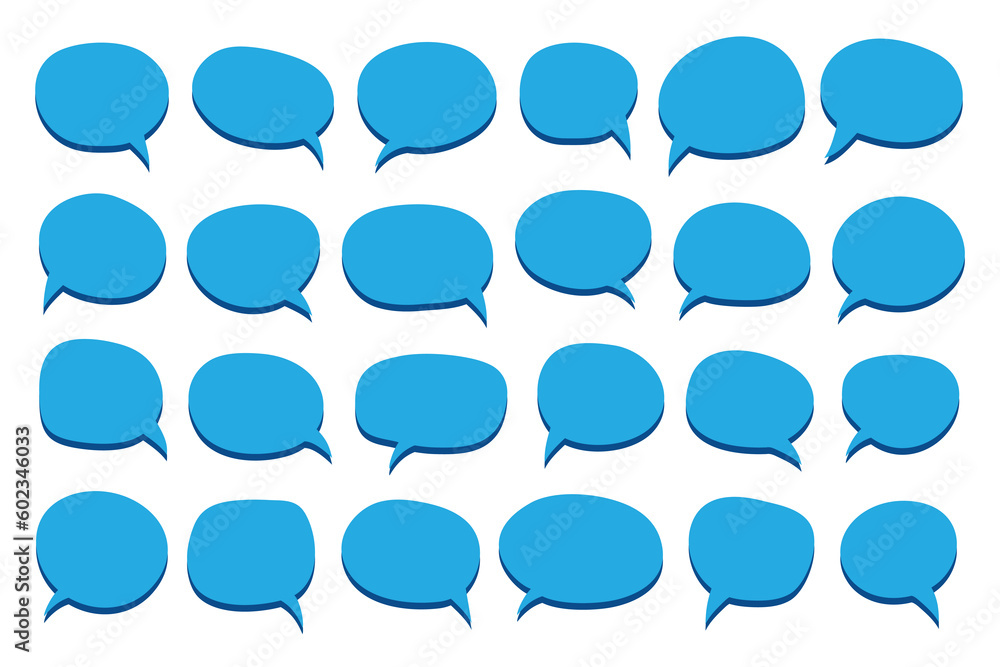 Poster set of speech bubbles. speak bubble text, cartoon chatting box, message box. blank empty vector whit